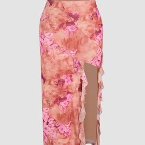 Plus Floral Midi Skirt